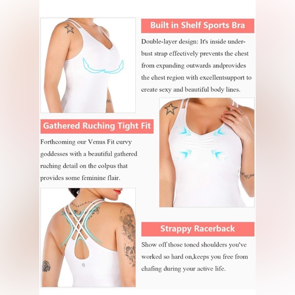 NWOT Running Girl Yoga Tank Top with Built In Shelf Bra Size B/C - Picture 2 of 8